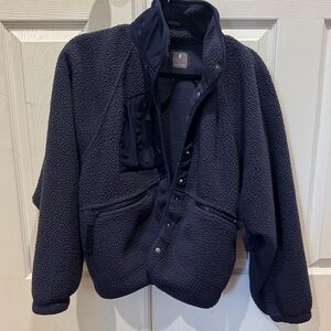 Free People In The Slopes Fleece Jacket in Navy Blue Midnight Small SOLD OUT
